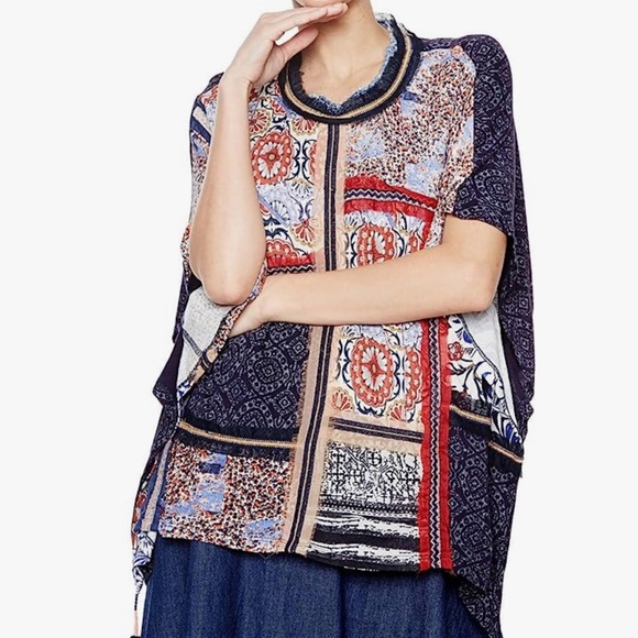 Desigual Women's Bobbie Short Sleeve T-Shirt Poncho Style - Picture 2 of 14